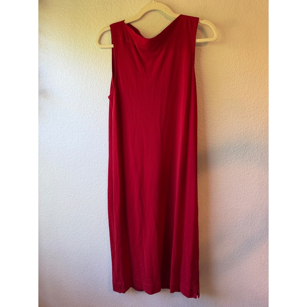 Lauren Ralph Lauren Red Cowl Neck Sleeveless Midi Dress Size M New With Tags - Picture 2 of 9